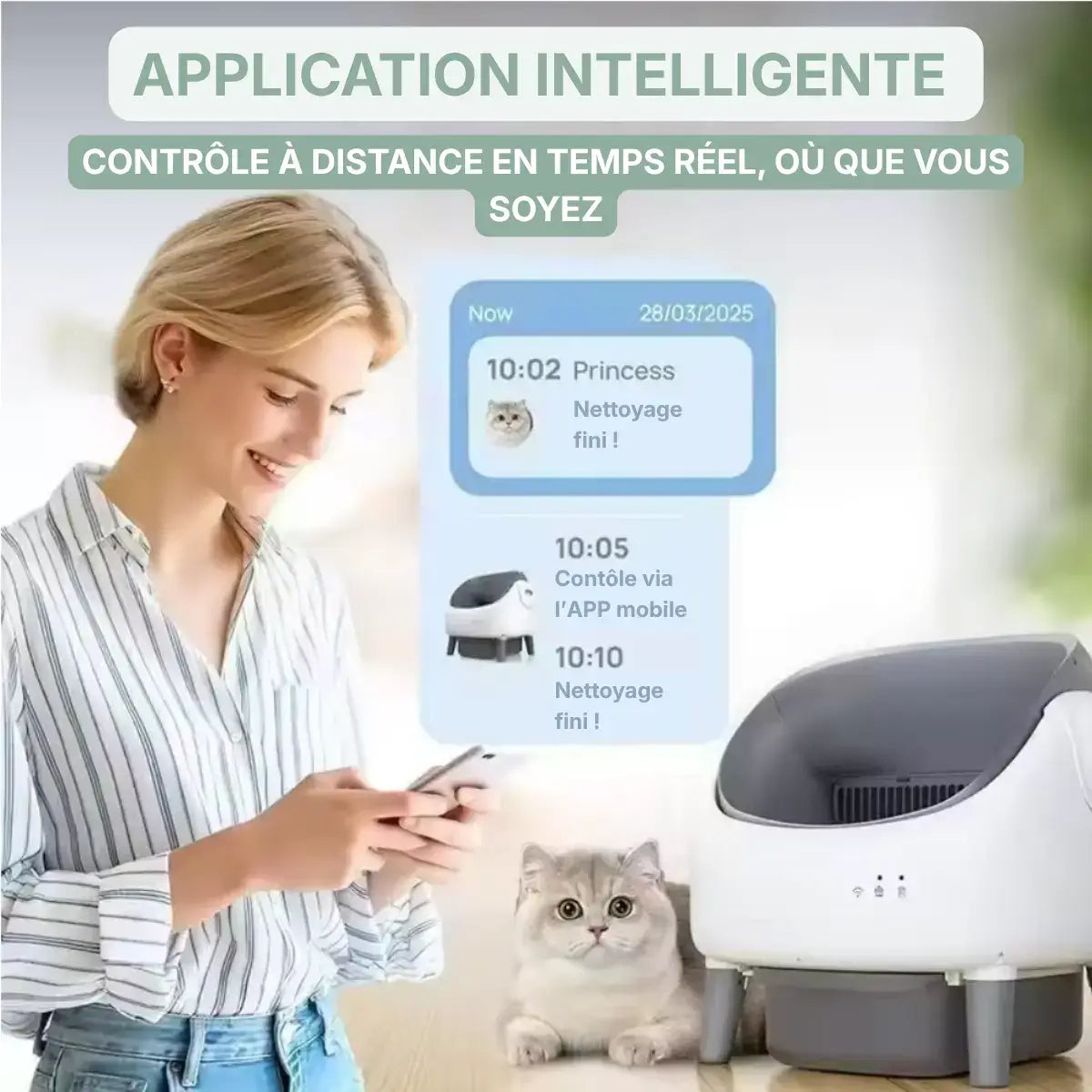 Litière Automatique Ouverte pour Chat application