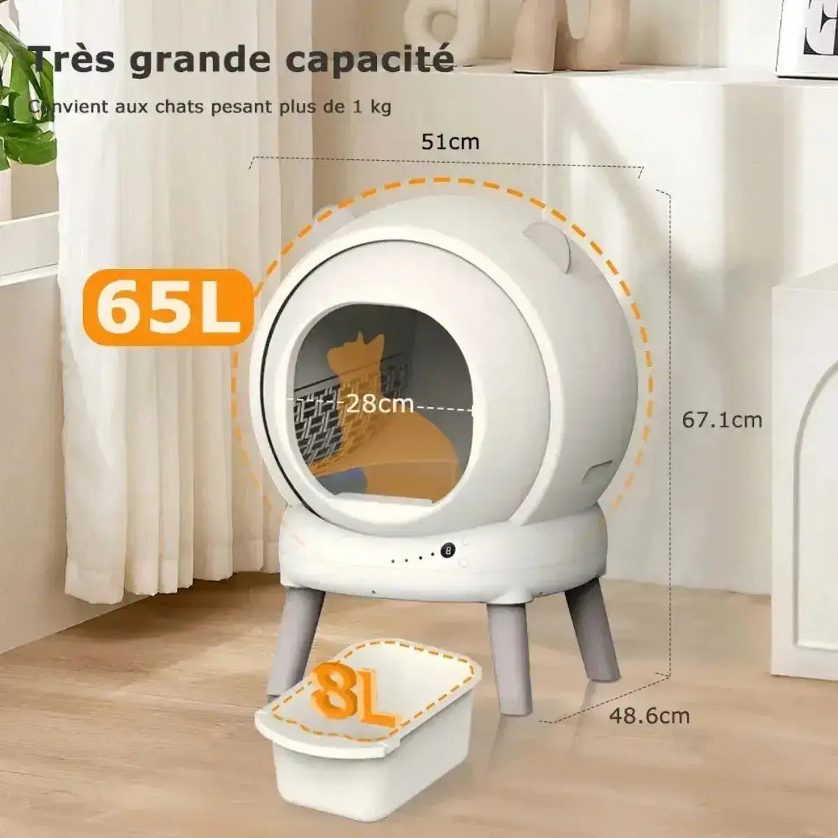 Litière automatique Lunova capacoté