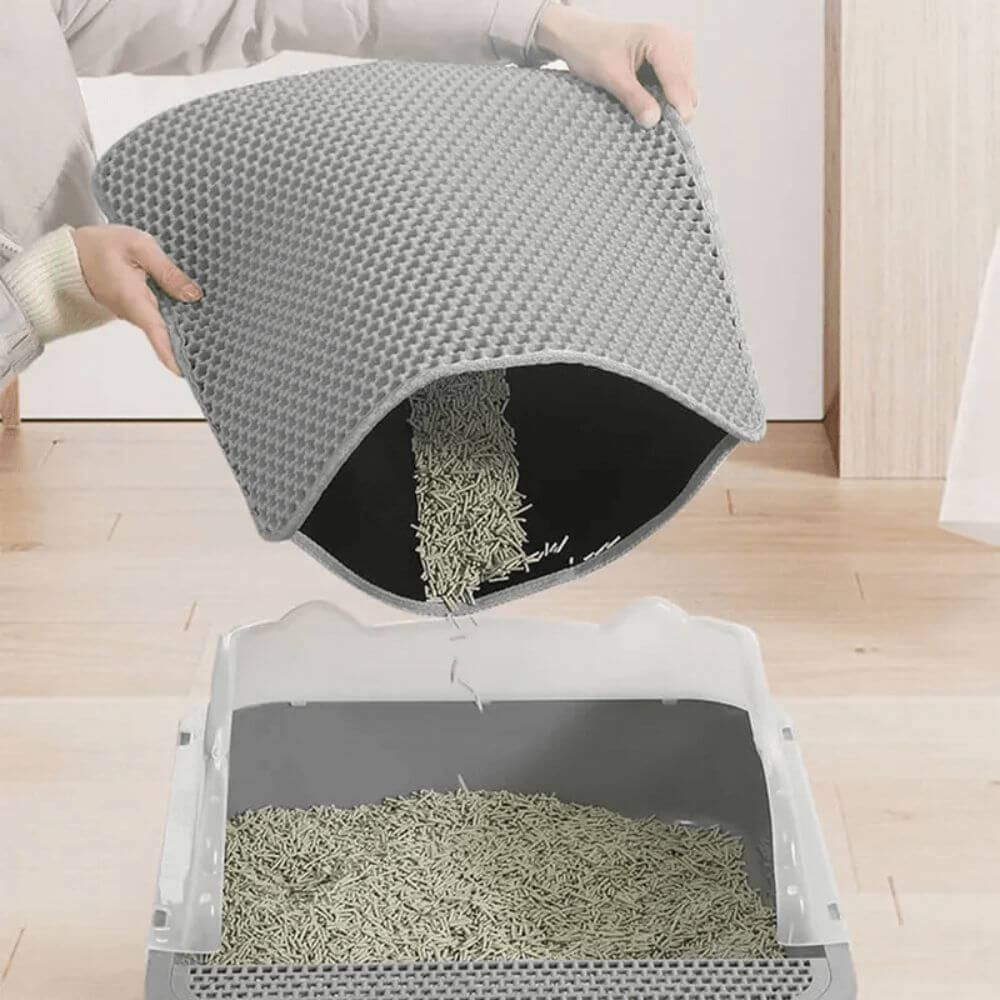Tapis de Litière pour Chat Double Couche - EVA nettoyage