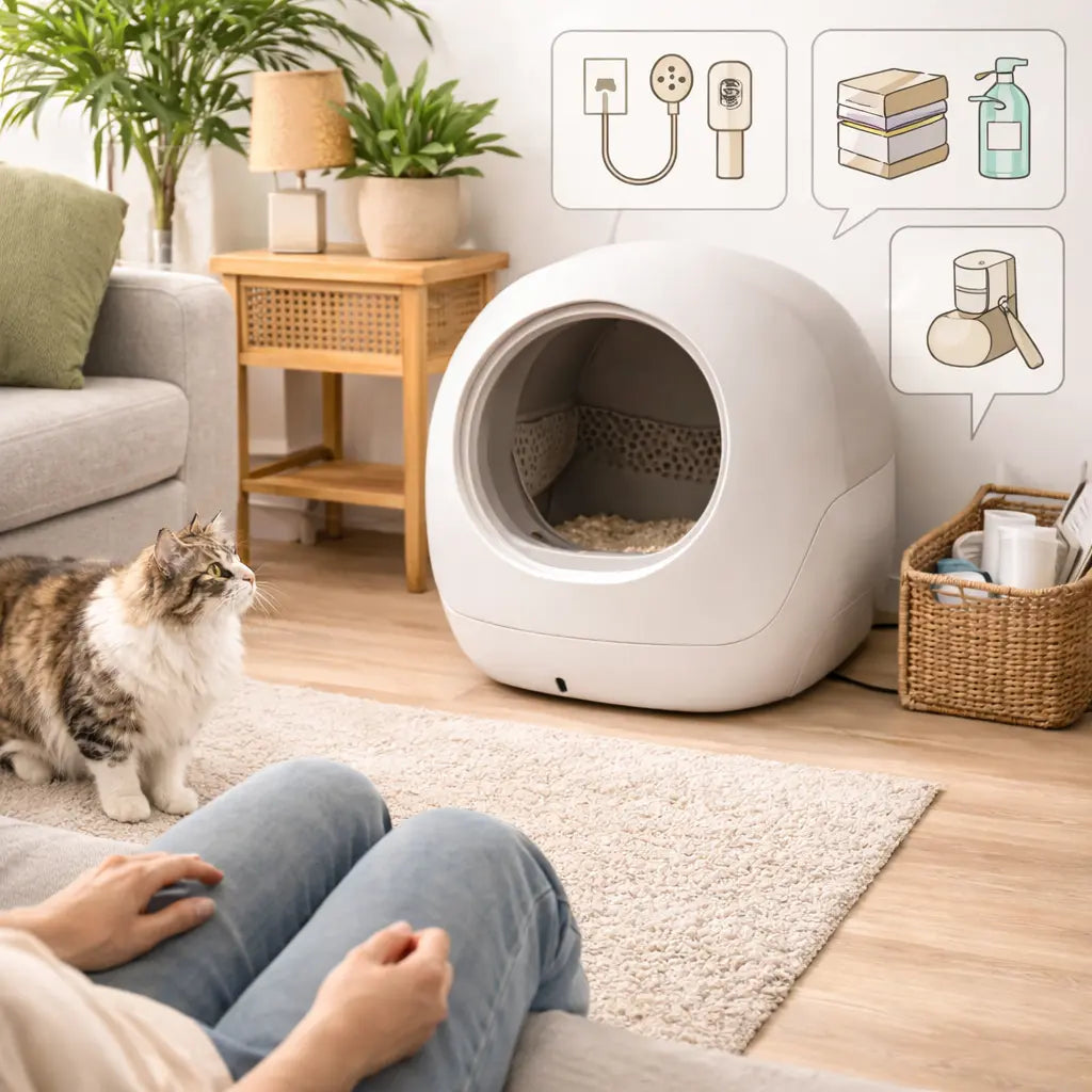 Litière automatique en appartement : ce qu'il faut prévoir