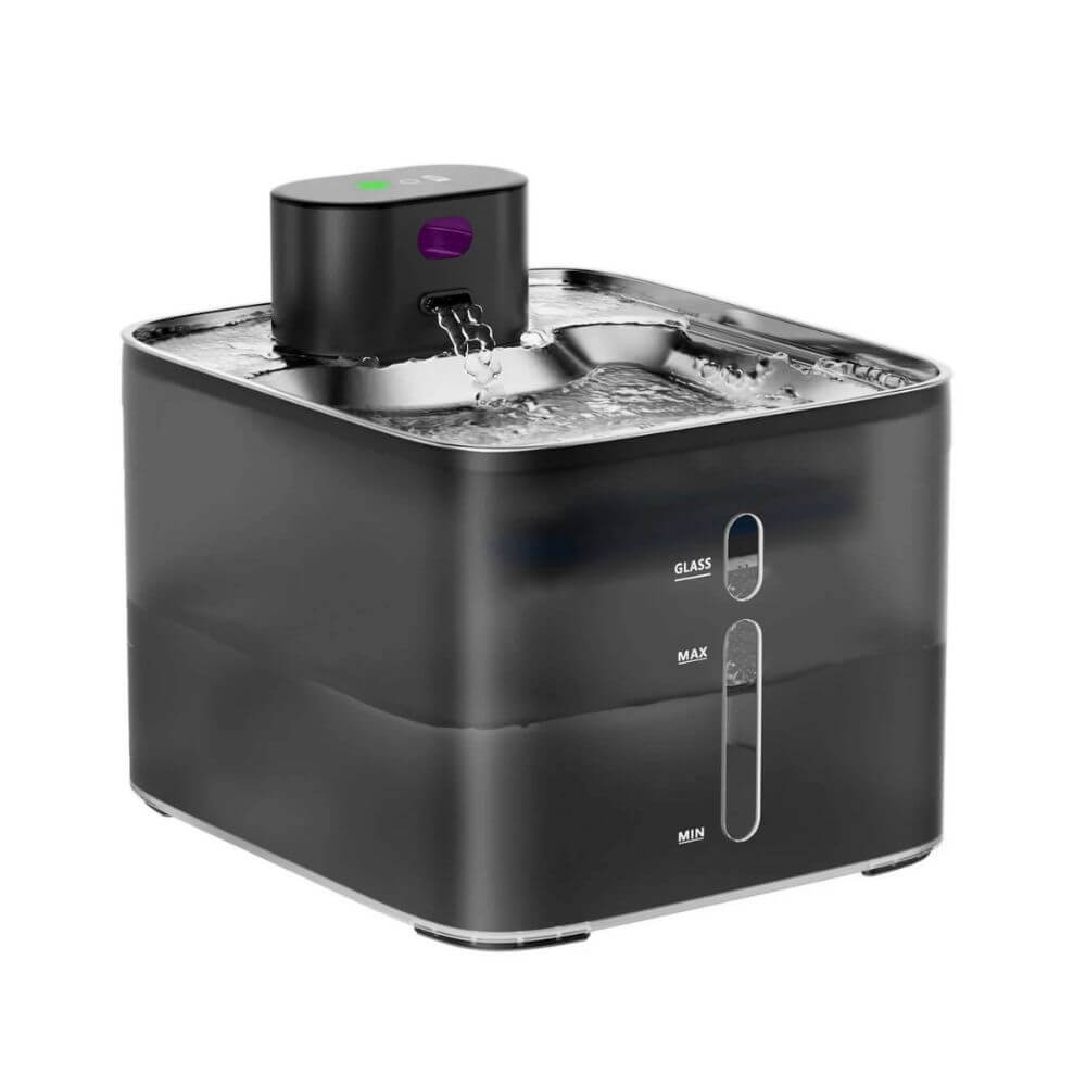 Fontaine à Eau pour Chat - Inox 4,2 L Sans Fil noir