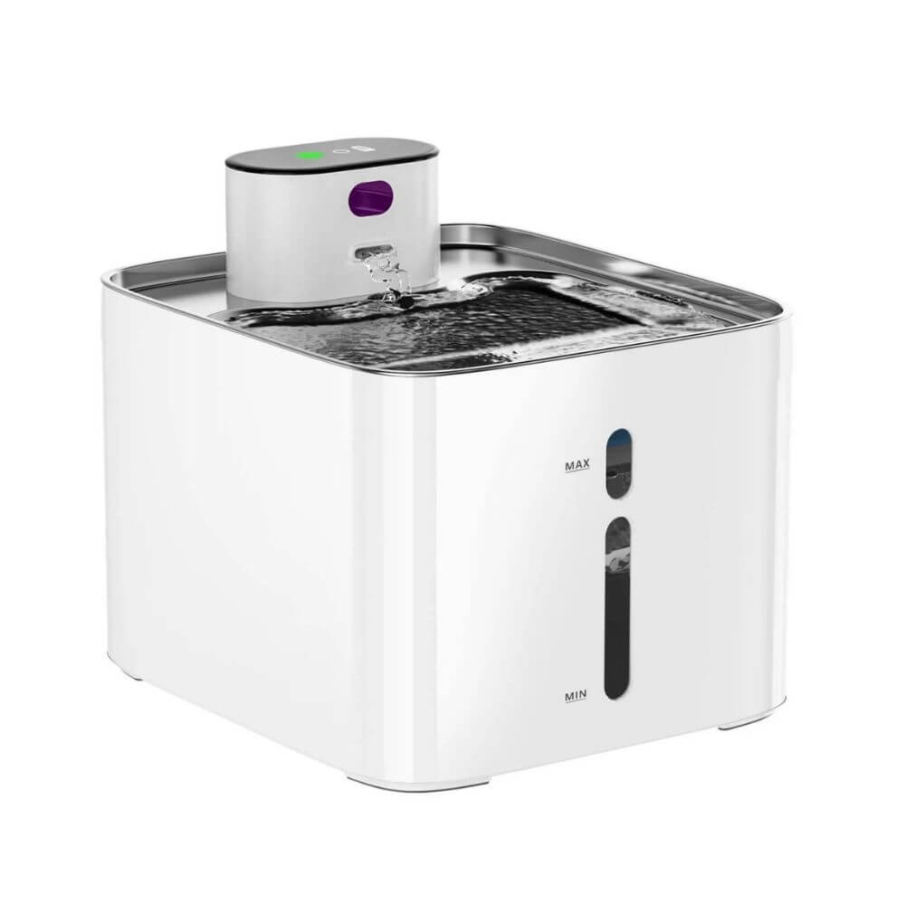 Fontaine à Eau pour Chat - Inox 4,2 L Sans Fil blanche