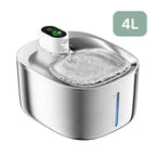 Fontaine à Eau pour Chat Sans Fil - Inox 4 L capacité