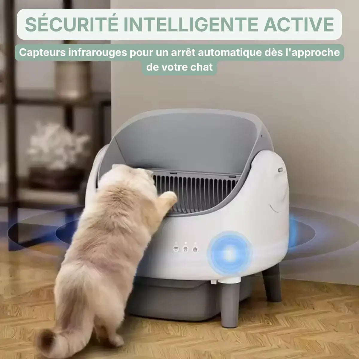 Litière Automatique Ouverte pour Chat capteurs infrarouges