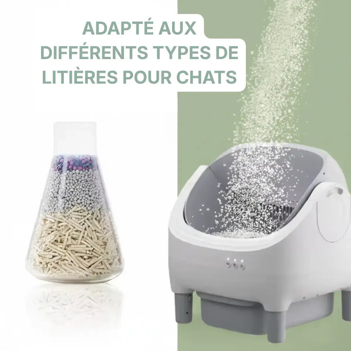 Litière Automatique Ouverte pour Chat types de litières