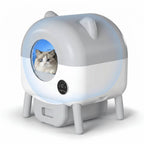 Litière Automatique pour Chat 95L avec un chat à l'interieur