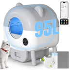 Litière Automatique pour Chat 95L avec la capacité 95L écrit