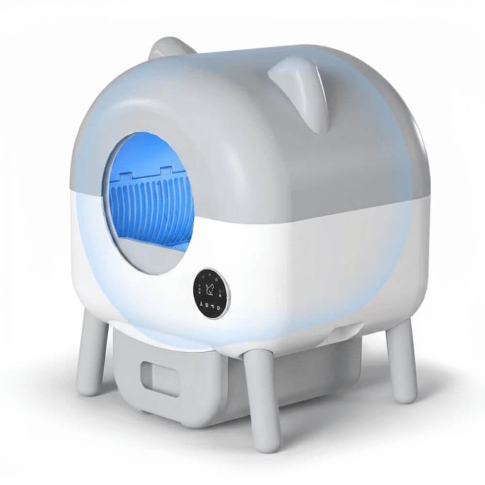 Litière Automatique pour Chat 95L photo de profil sur fond blanc