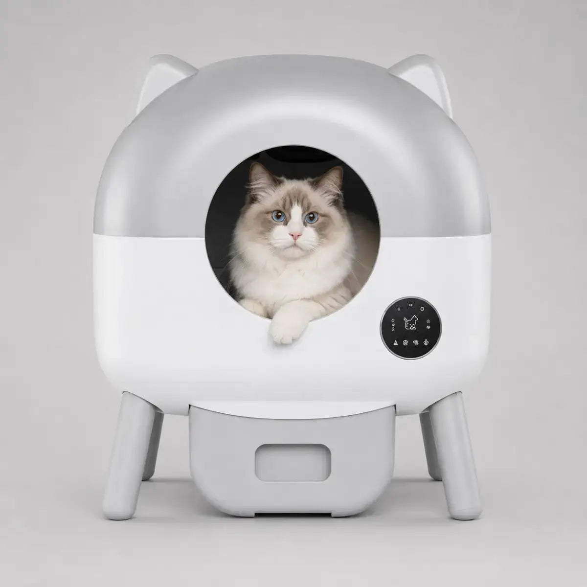 Litiere Automatique pour Chat 95L photo avec un chat dedans