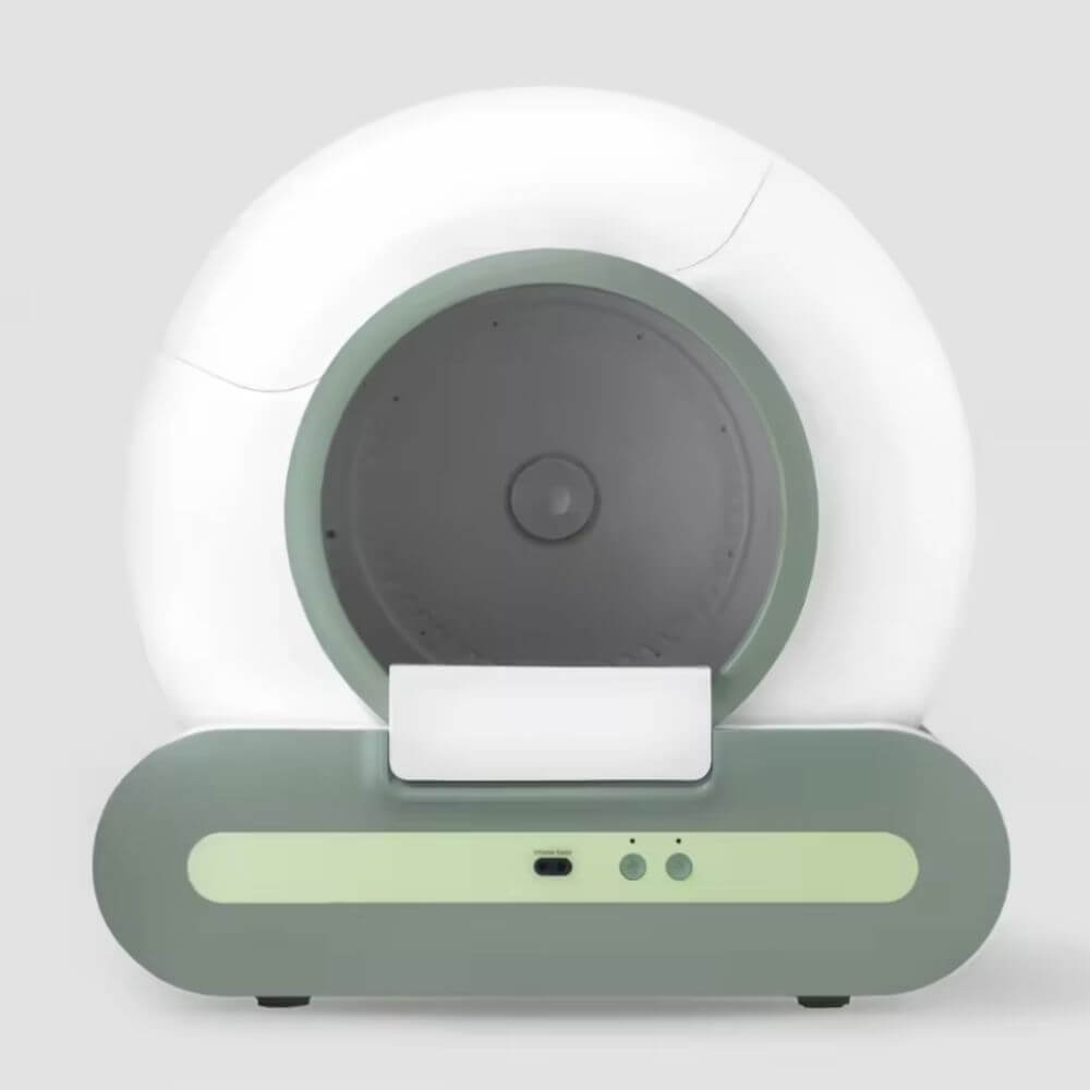 Litière Automatique pour Chat Vert Sauge photo de face