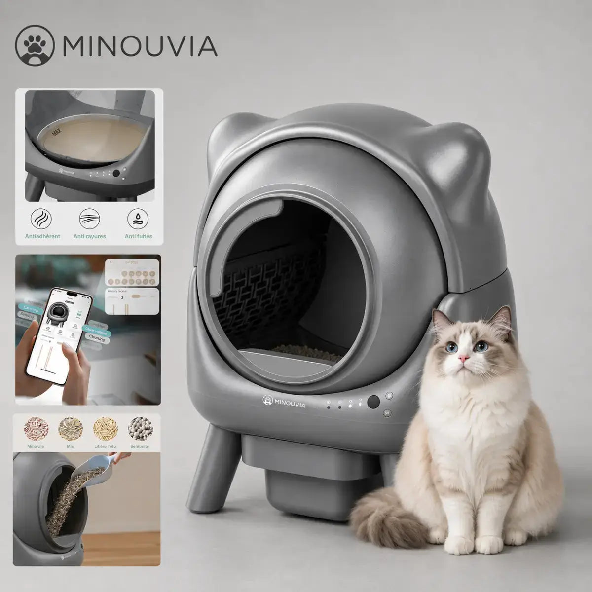 Litiere automatique IconCat Gris caracteristiques